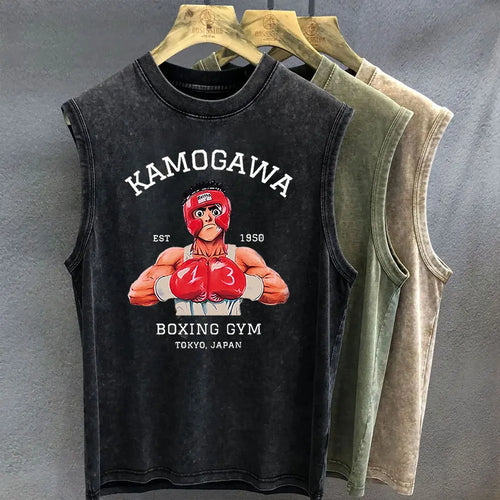 Hajime No Ippo Graphic Tank Top Anime Boxing Cotton Vest for Men Anime Tshirts - The Eezee Shop