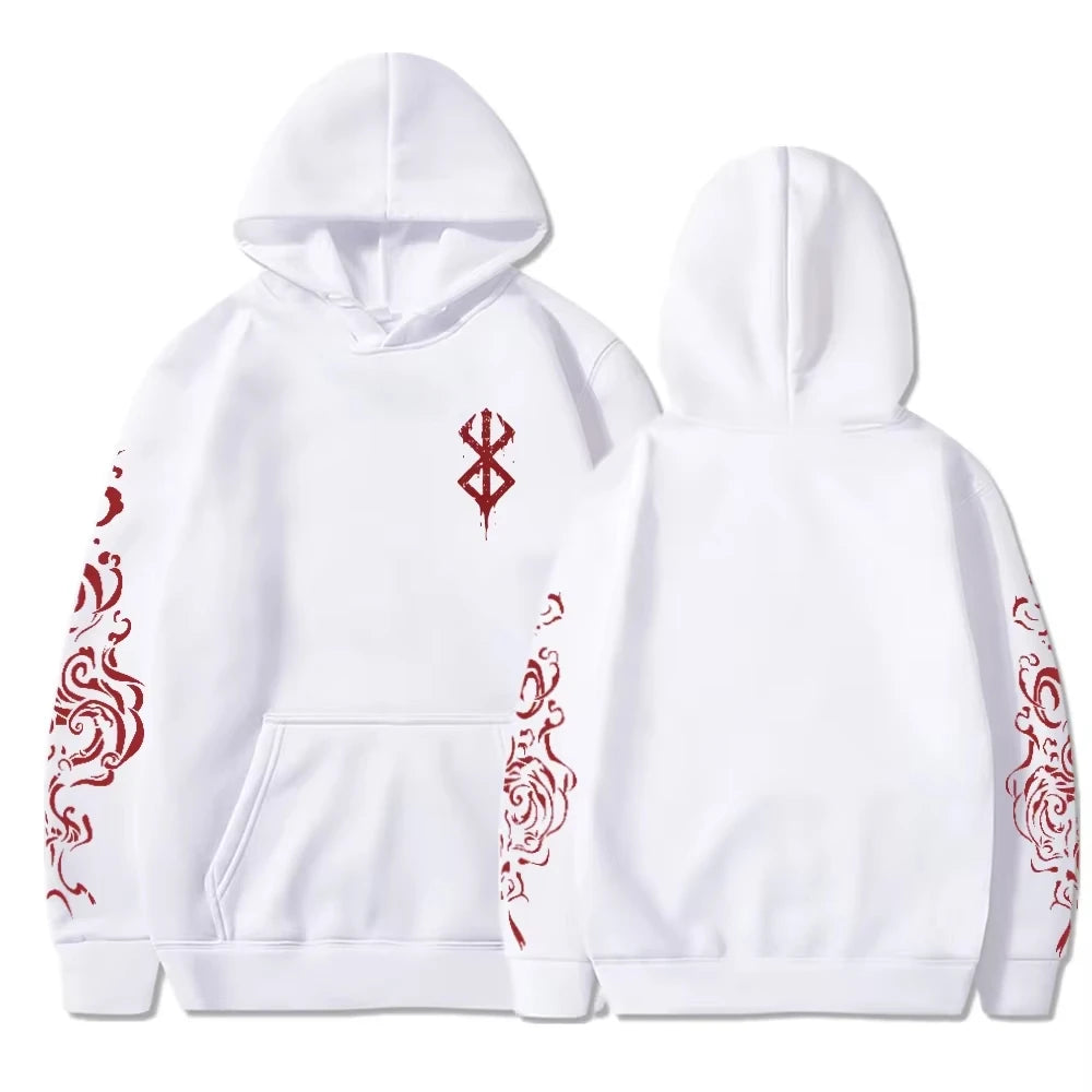 Berserk Acid Wash Hoodie | Goth Manga Streetwear Pullover Hoodies & Sweatshirts - The Eezee Shop