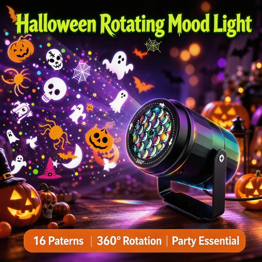 Rotating Halloween Projector Light | 16 Pattern USB Lamp Halloween Lights - The Eezee Shop
