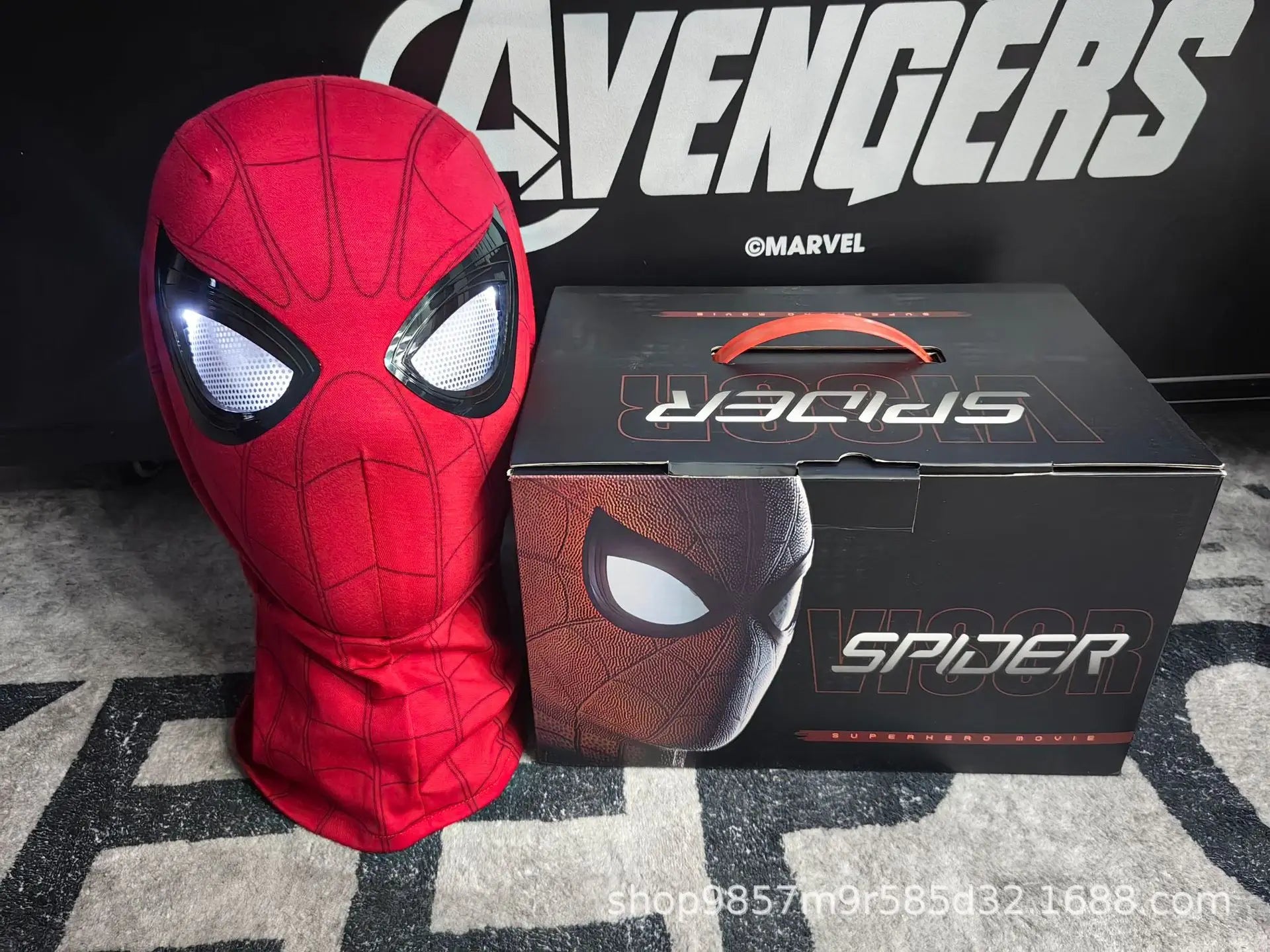 Miles Morales Light-Up Mask | Moving Eyes Ring Control 1:1 Cosplay Masks & Helmets - The Eezee Shop