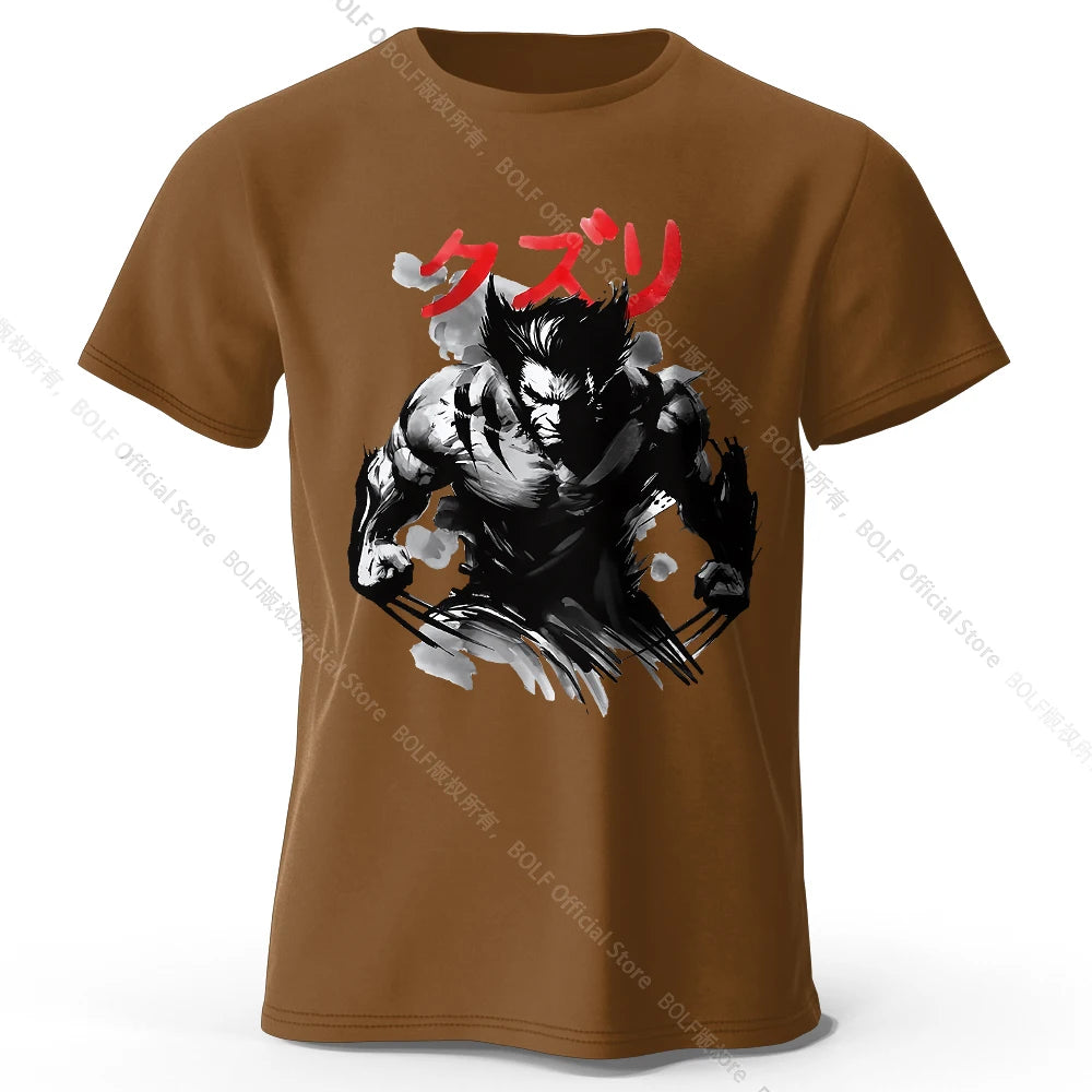 Wolverine Ink Wash Art T-Shirt | Oversized 100% Cotton Tee Graphic Tees - The Eezee Shop