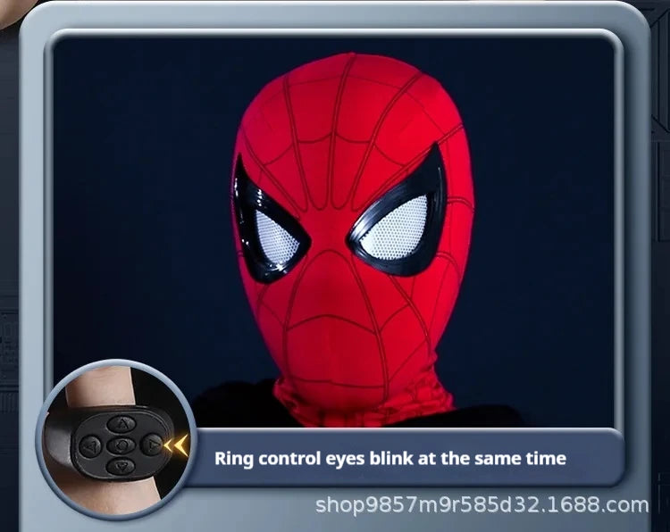 Miles Morales Light-Up Mask | Moving Eyes Ring Control 1:1 Cosplay Masks & Helmets - The Eezee Shop