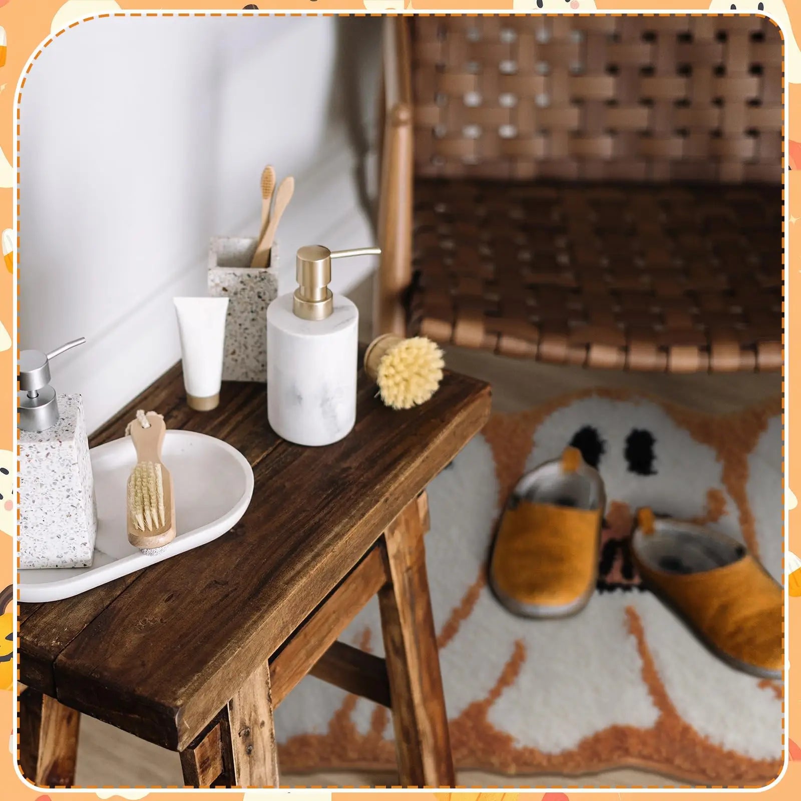Pumpkin Shaped Bath Rug | Non-Slip Fall Door Mat Rugs & Doormats - The Eezee Shop