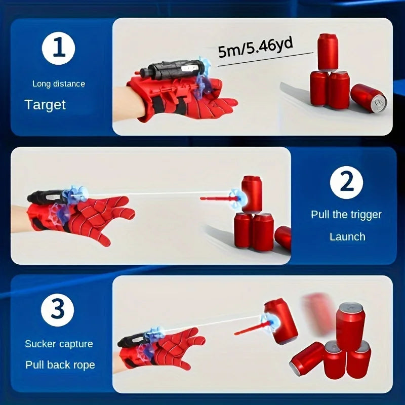 Spider Web Launcher Gloves | Kids Red & Blue Hero Toy Novelty Toys - The Eezee Shop