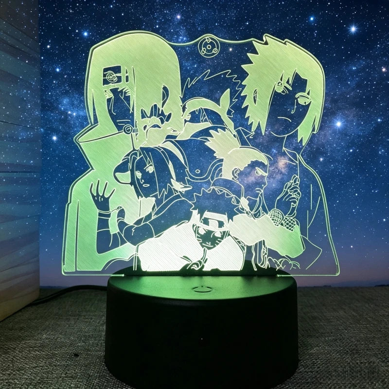 Naruto 3D LED Night Light | Akatsuki Kakashi Itachi Bedroom Lamp Lamps & Night Lights - The Eezee Shop