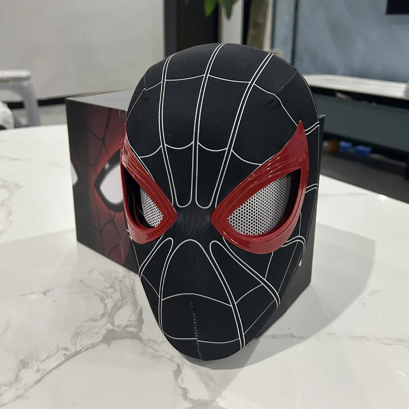 Miles Morales Light-Up Mask | Moving Eyes Ring Control 1:1 Cosplay Masks & Helmets - The Eezee Shop
