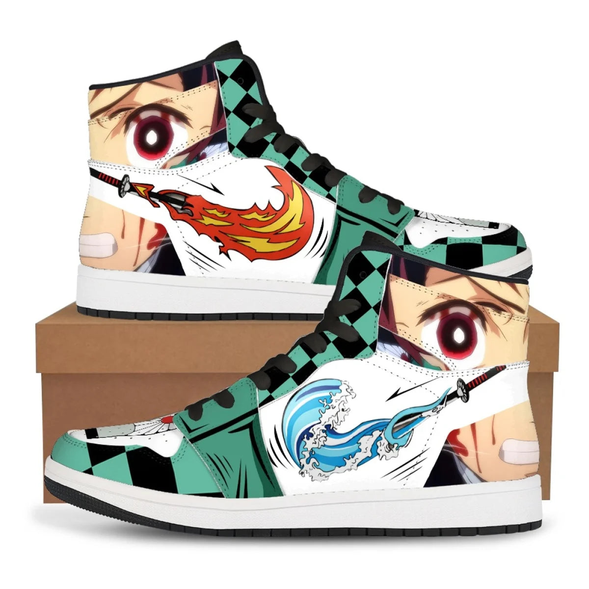 Demon Slayer High-Top Sneakers | Nezuko & Rengoku Print Shoes Sneakers - The Eezee Shop