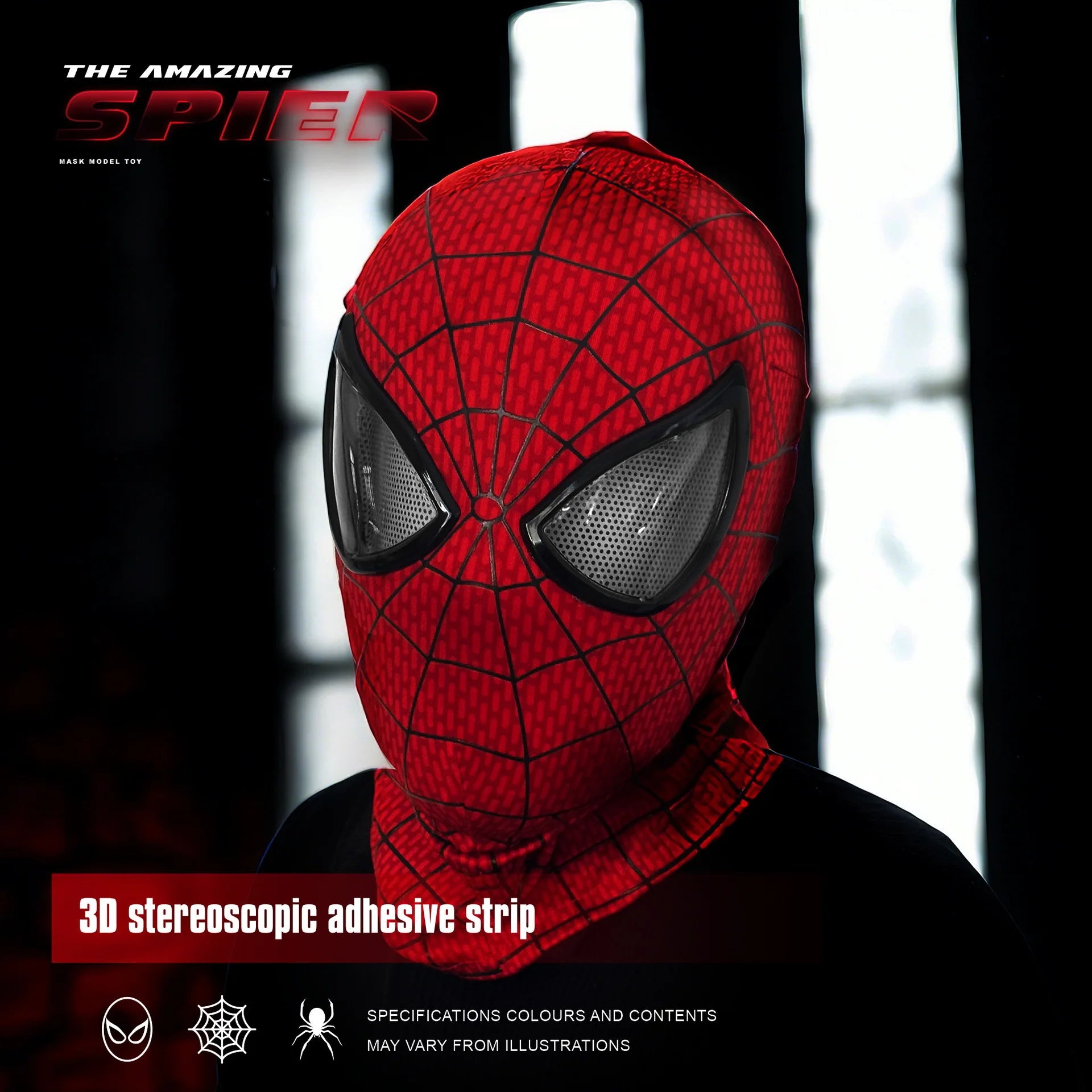 Spider-Man Motorized Eye Mask | Light-Up 1:1 Ring Control Cosplay Masks & Helmets - The Eezee Shop