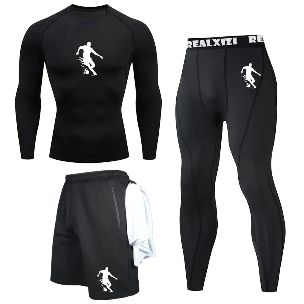 Bat Graphic Compression 3-Piece Set | Men's Gym Shirt, Shorts & Pants Gym & Compression Wear - The Eezee Shop