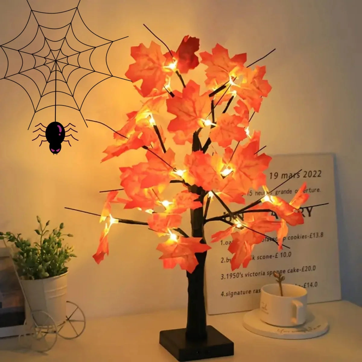 24-LED Black Birch Branch Lamp | DIY Halloween Tree Light Lamps & Night Lights - The Eezee Shop