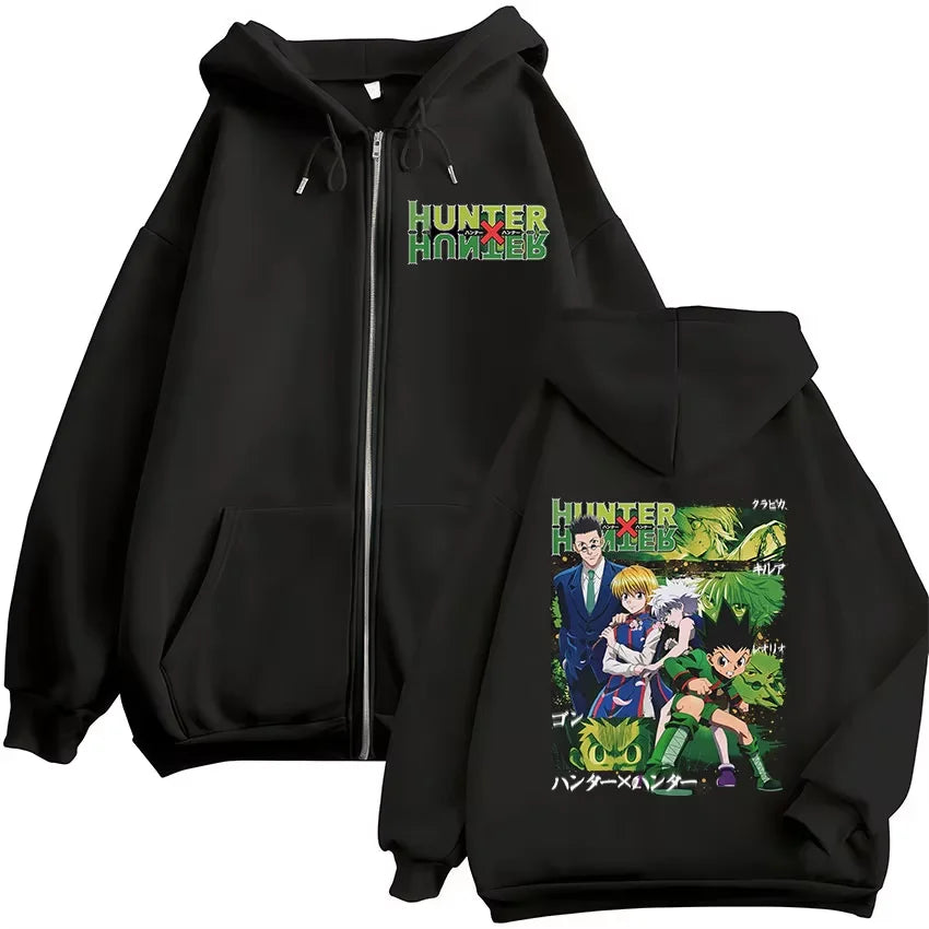 Killua Zoldyck Zip-Up Hoodie | Hunter x Hunter Fleece Jacket Hoodies & Sweatshirts - The Eezee Shop