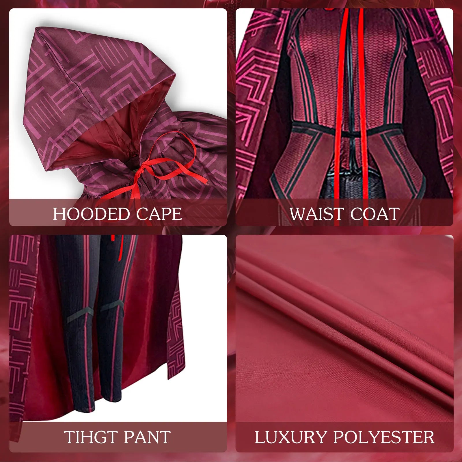 Scarlet Witch Costume with Mask | Women's WandaVision Cosplay Cosplay Costumes - The Eezee Shop