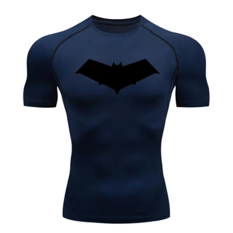 Bat Print Compression Long Sleeve | Men's Quick-Dry Rashguard Gym & Compression Wear - The Eezee Shop