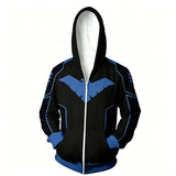 Nightwing Zip-Up Hoodie | DC Superhero Cosplay Sweatshirt Hoodies & Sweatshirts - The Eezee Shop