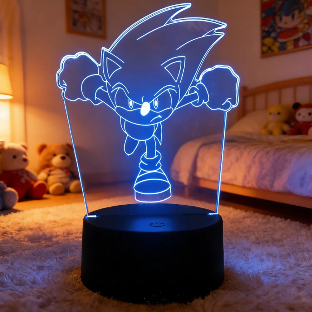 Sonic 3D LED Night Light | Cute Bedroom Table Lamp Lamps & Night Lights - The Eezee Shop