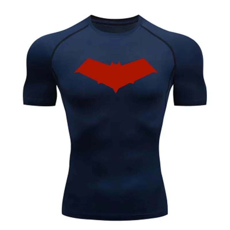 Bat Print Compression Long Sleeve | Men's Quick-Dry Rashguard Gym & Compression Wear - The Eezee Shop