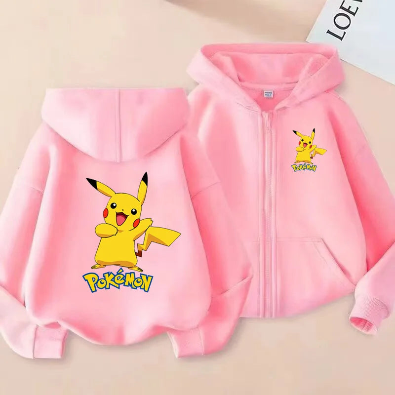 Kids Pikachu Zip-Up Sweatshirt | Pokemon Hooded Jacket 3-12Y Hoodies & Sweatshirts - The Eezee Shop
