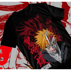 Trend Summer 2026 Cosplay Anime Bleach Ichigo Kurosaki Manga Strip Anime Unisex T-shirt Anime Tshirts - The Eezee Shop