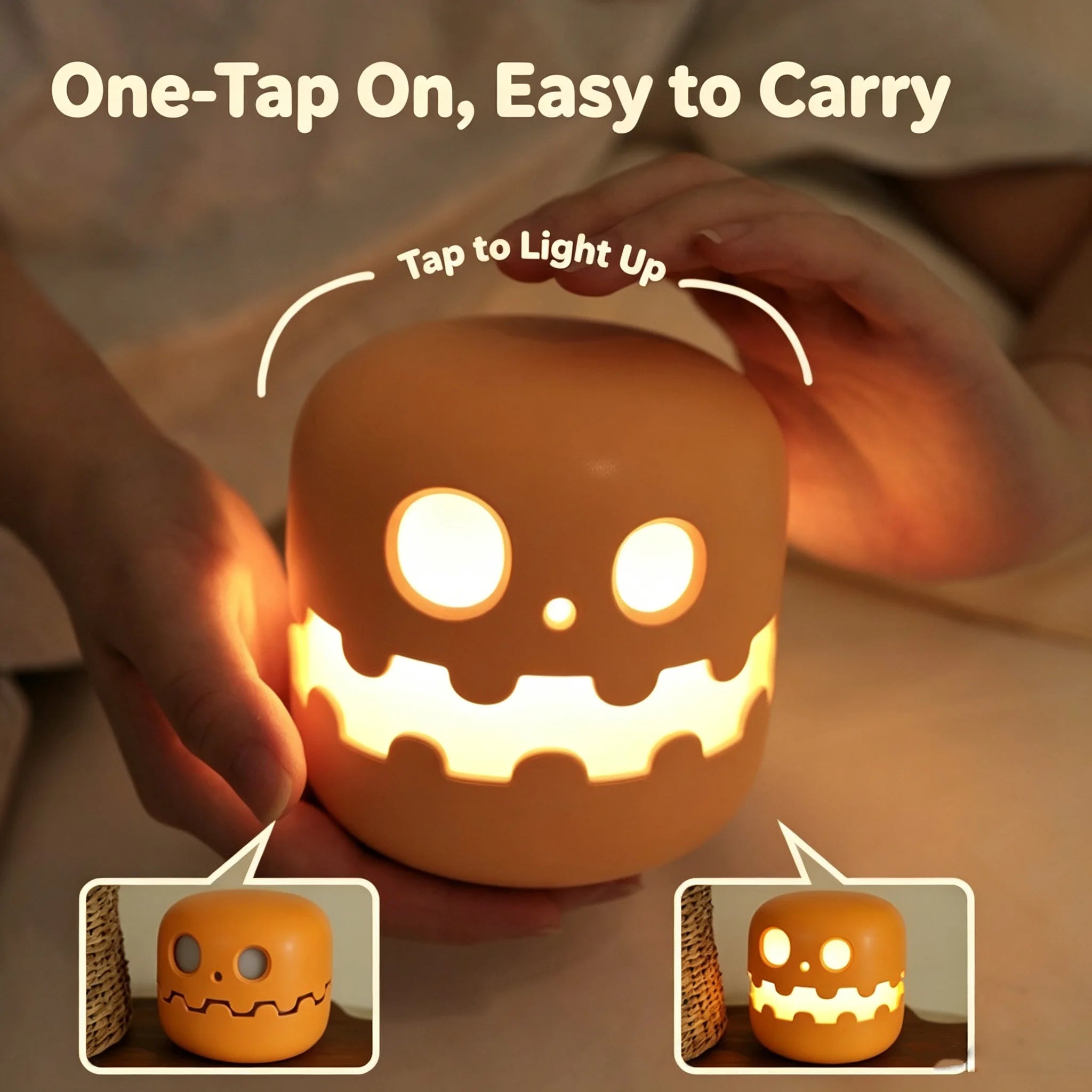 Halloween Pumpkin Night Light USB LED Timed Atmosphere Lamp Lamp - The Eezee Shop