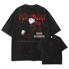 Short Sleeved Round Neck Y2K T-shirt Men Clothing New in Top & Tees Mens T-Shirt Anime Jujutsu Kaisen Vintage Washed Other - The Eezee Shop