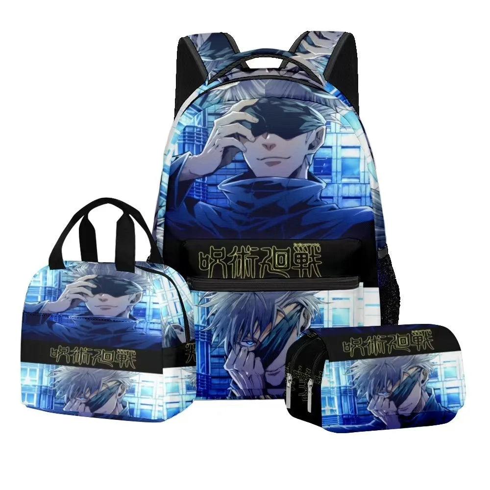 Jujutsu Kaisen Backpack 3-Piece Set | Bag, Pencil Case & Handbag Backpacks - The Eezee Shop