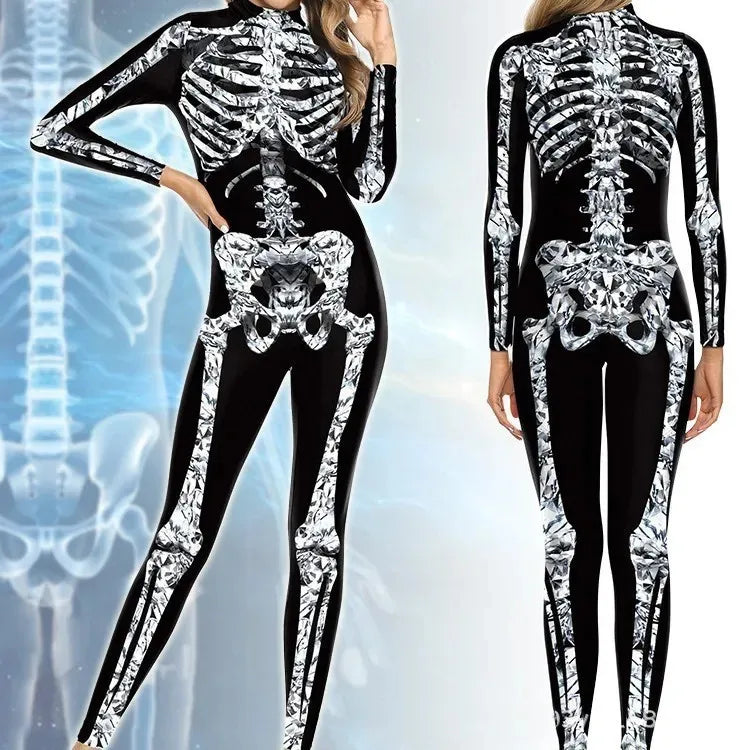 3D Skeleton Zentai Bodysuit | Couples Halloween Jumpsuit Halloween Costumes - The Eezee Shop