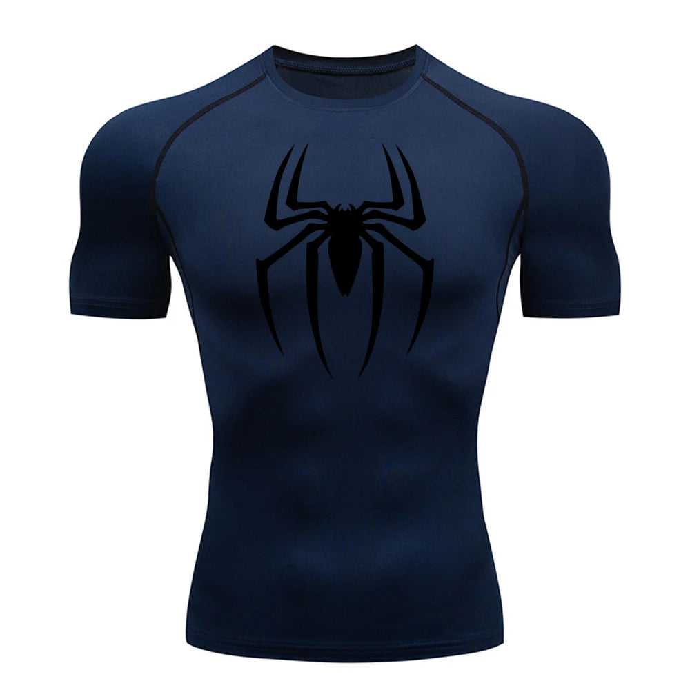 Spider Print Compression Shirt | Men's Quick-Dry Gym Jersey Gym & Compression Wear - The Eezee Shop