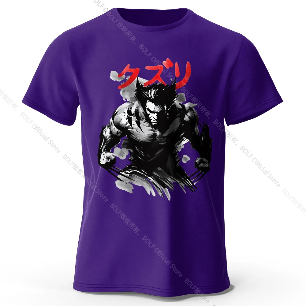 Wolverine Ink Wash Art T-Shirt | Oversized 100% Cotton Tee Graphic Tees - The Eezee Shop