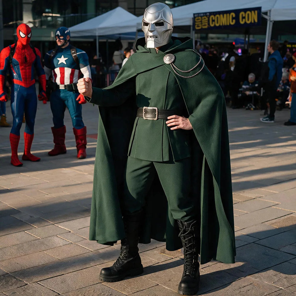Doctor Doom Classic Villain Costume | Hooded Cape, Belt & Armor Cosplay Costumes - The Eezee Shop