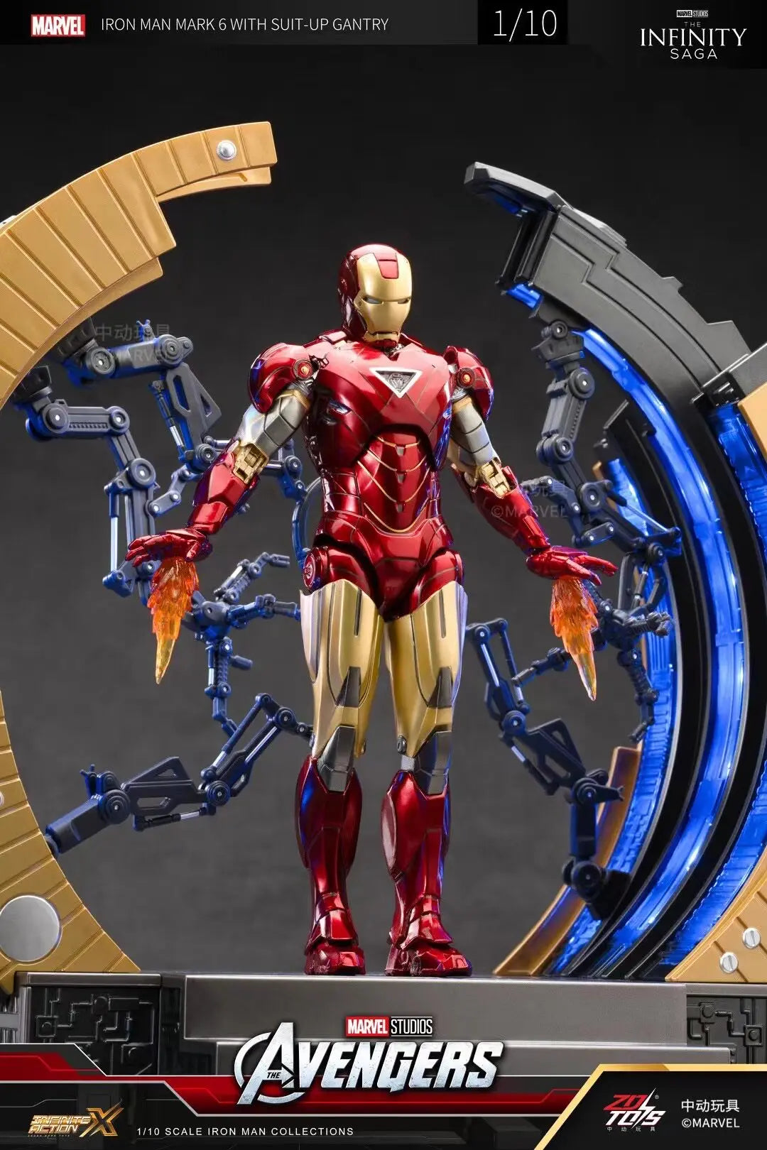 Iron Man MK4 with Suit-Up Gantry | 1/10 Collectible Figure Collectible Figures - The Eezee Shop