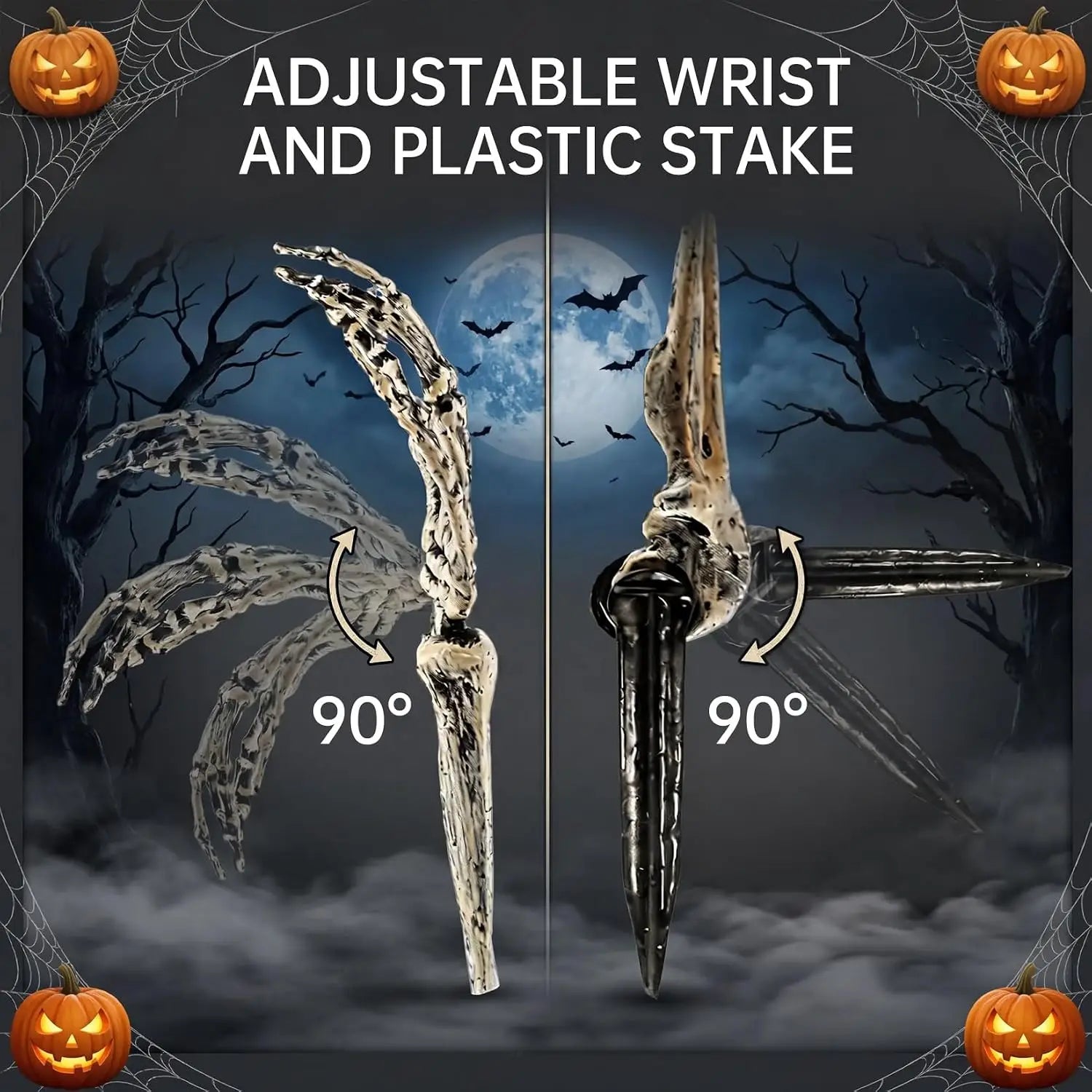 Skeleton Hands Ground Stakes | 6-Pack Graveyard Yard Decor Outdoor Halloween Decorations - The Eezee Shop