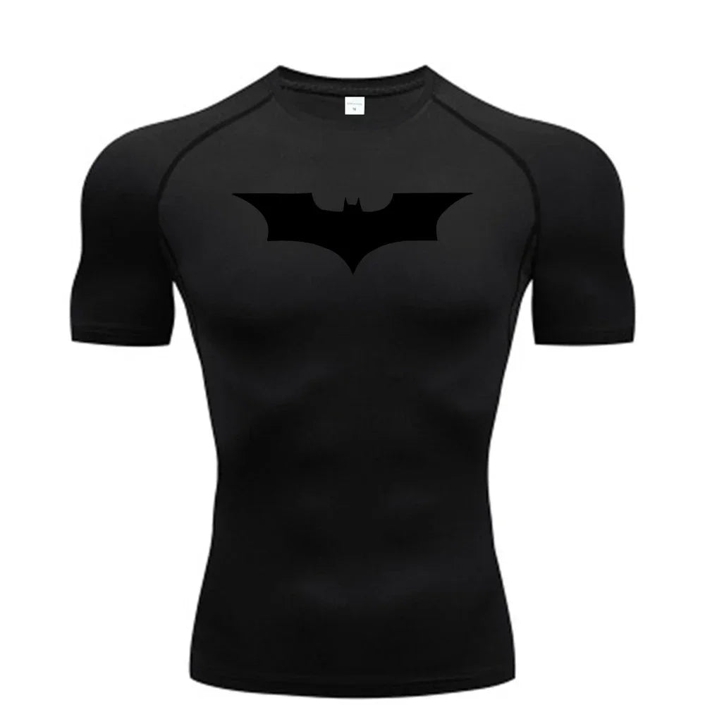 Bat Print Men's Tight T-Shirt | Compression Fitness Top Gym & Compression Wear - The Eezee Shop