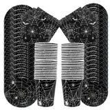Spider Web Halloween Tableware Set | Black Plates, Cups & Napkins Party Supplies - The Eezee Shop