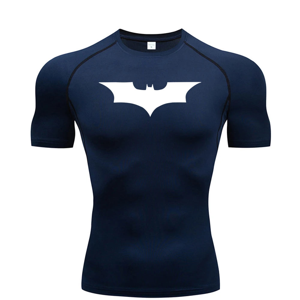 Bat Print Men's Tight T-Shirt | Compression Fitness Top Gym & Compression Wear - The Eezee Shop