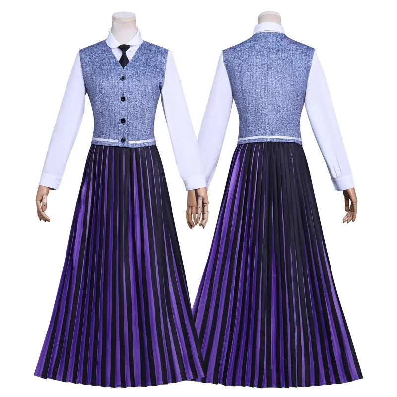 Gothic Academy Purple Striped Uniform Dress | Cosplay Costume Cosplay Costumes - The Eezee Shop