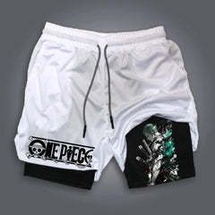 One Piece Men's Shorts Double Layer 2-in-1 Shorts Roronoa Zoro Performance shorts - The Eezee Shop