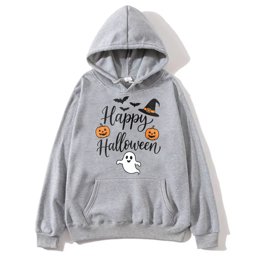 Happy Halloween Slogan Hoodie | Unisex Witch Hat Pumpkin Pullover Hoodies & Sweatshirts - The Eezee Shop