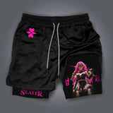 Demon Slayer Double-Layer Gym Shorts | Men's Quick-Dry Shorts Shorts - The Eezee Shop