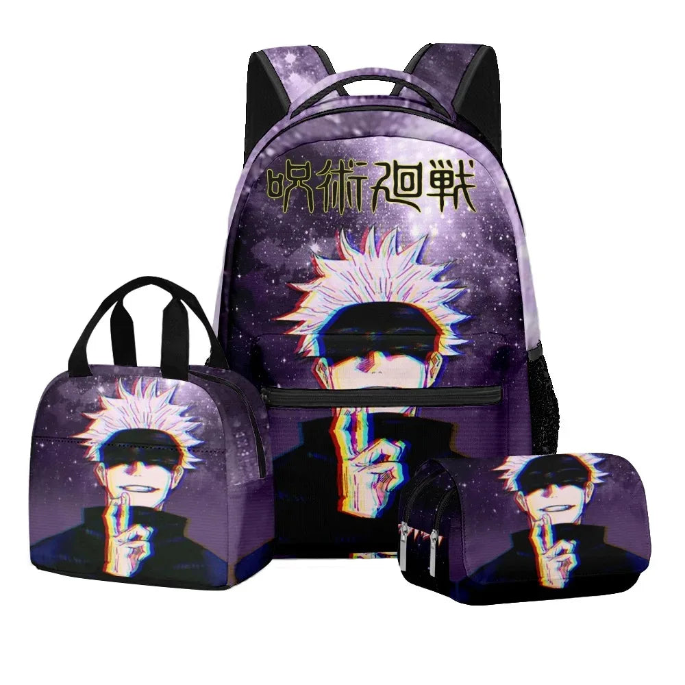 Satoru Gojo 3D Backpack Set | Laptop Bag with Pencil Case Backpacks - The Eezee Shop