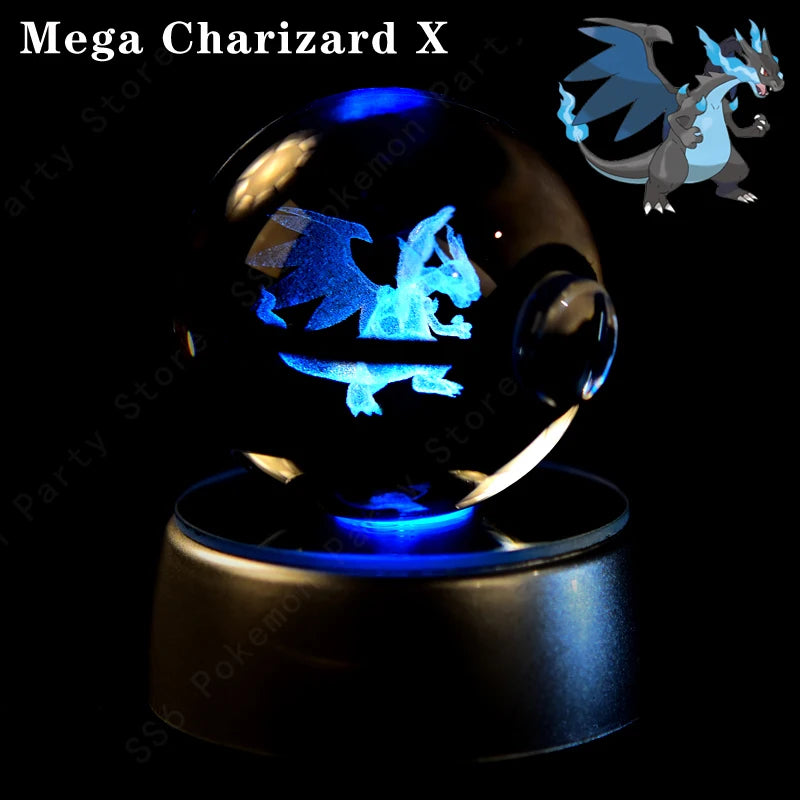 Pokemon 3D Crystal Ball Night Light | Mewtwo, Pikachu & Gengar Lamps & Night Lights - The Eezee Shop