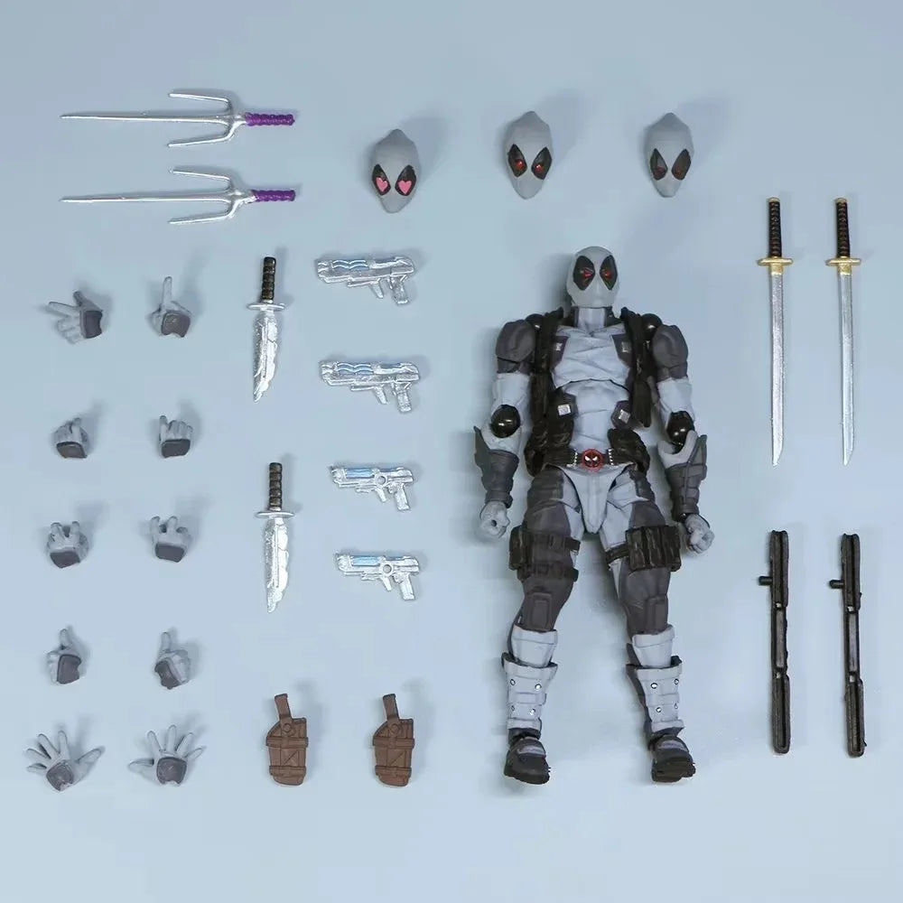 Action figure with accessories on a light gray background