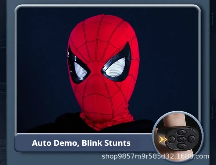 Miles Morales Light-Up Mask | Moving Eyes Ring Control 1:1 Cosplay Masks & Helmets - The Eezee Shop
