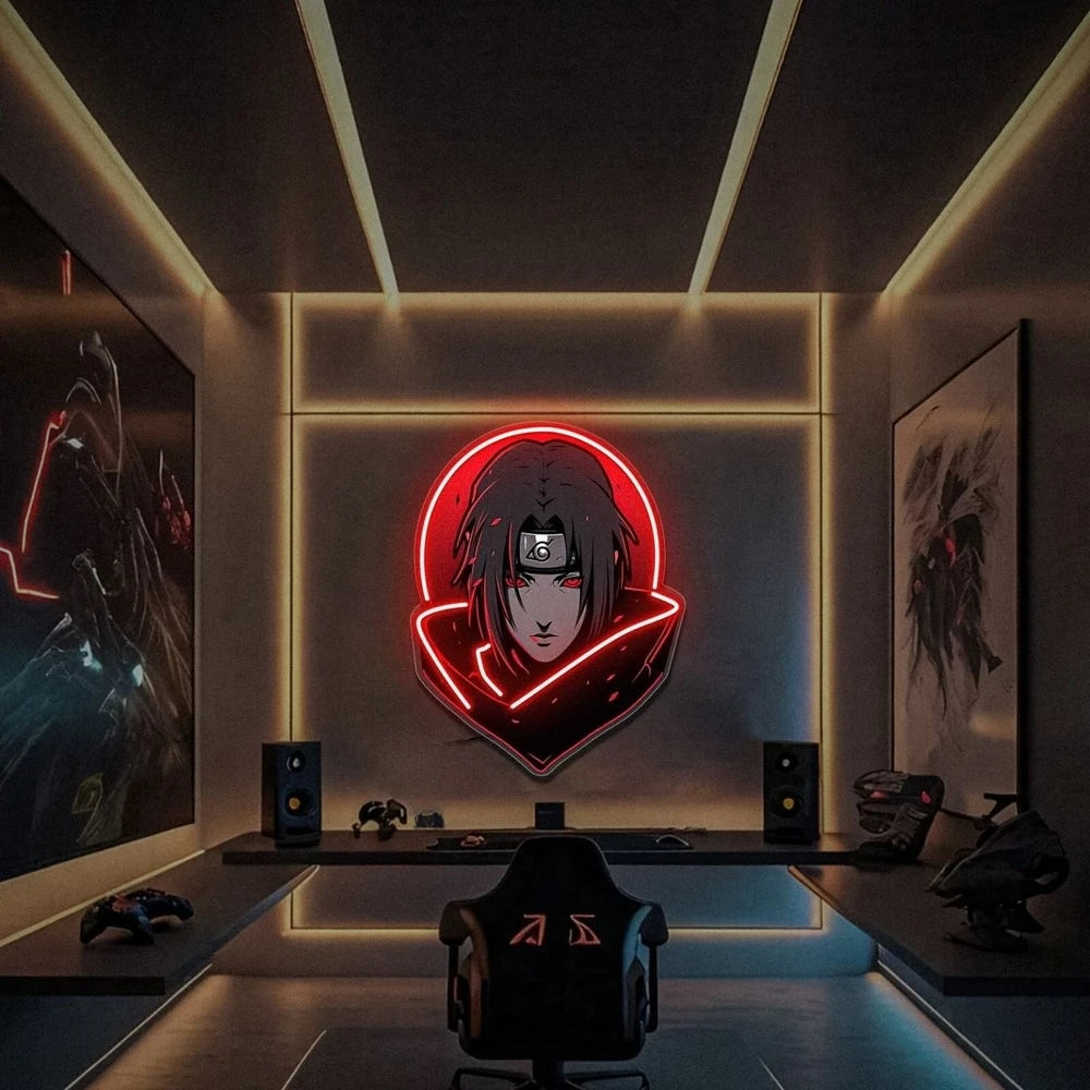 Naruto Itachi Uchiha Neon LED Light Sign USB Powered Dimmable Anime Wall Decor Anime Lamps - The Eezee Shop