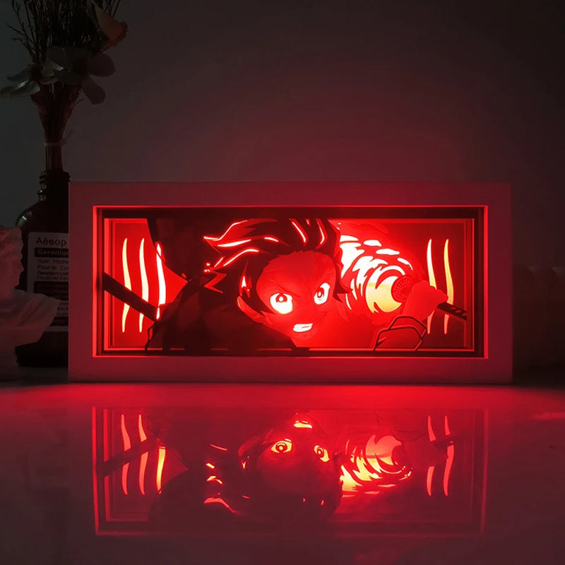 Anime Paper-Cut Light Box | Remote Control Color Night Light Lamps & Night Lights - The Eezee Shop
