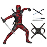 Deadpool Cosplay Bodysuit & Sword Set | Halloween Jumpsuit Cosplay Costumes - The Eezee Shop