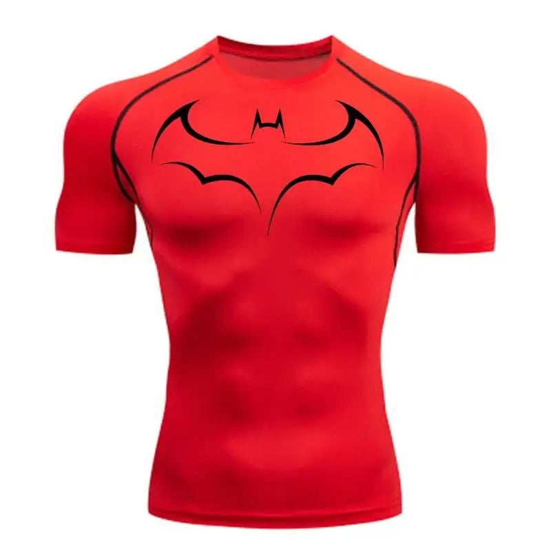 Bat Print Compression T-Shirt | Men's Running & Gym Tee Gym & Compression Wear - The Eezee Shop