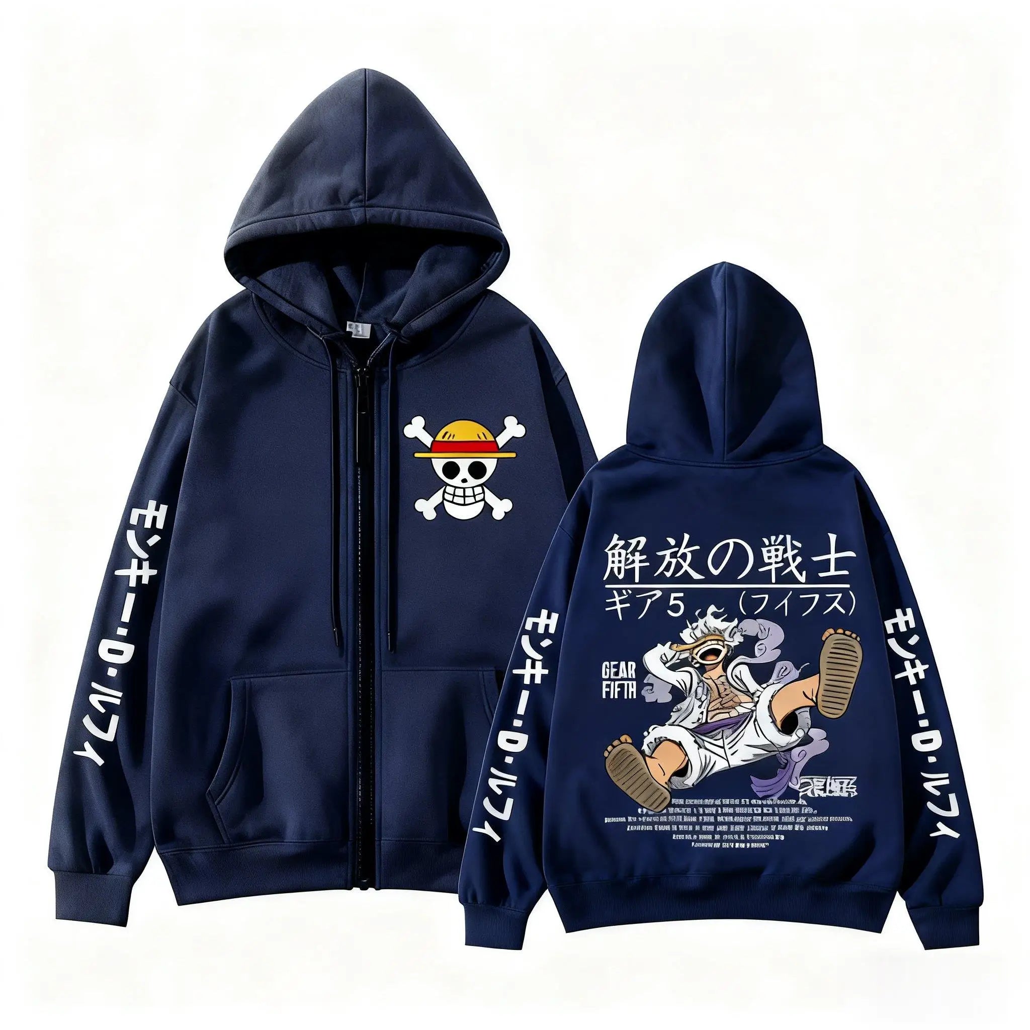 Luffy Gear 5 Zip-Up Hoodie | One Piece Unisex Sweatshirt Hoodies & Sweatshirts - The Eezee Shop