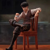 19cm Anime Attack on Titan Figures Levi Ackerman Figure Sitting Other - The Eezee Shop