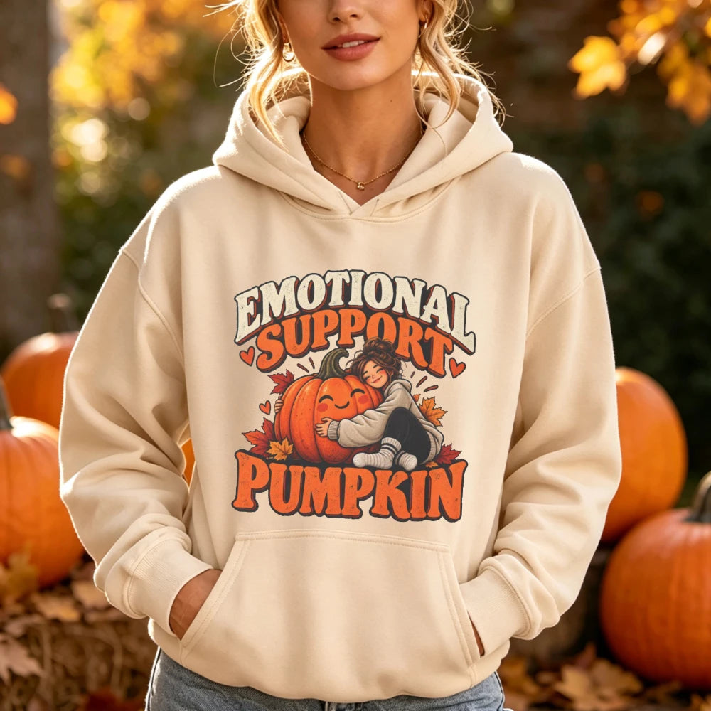 Emotional Support Pumpkin Hoodie | Women's Halloween Sweatshirt Hoodies & Sweatshirts - The Eezee Shop