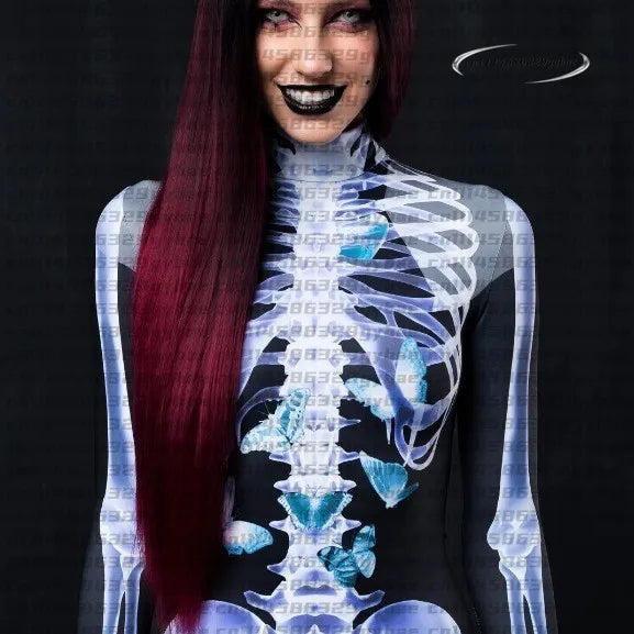 3D Skeleton Zentai Bodysuit | Couples Halloween Jumpsuit Halloween Costumes - The Eezee Shop